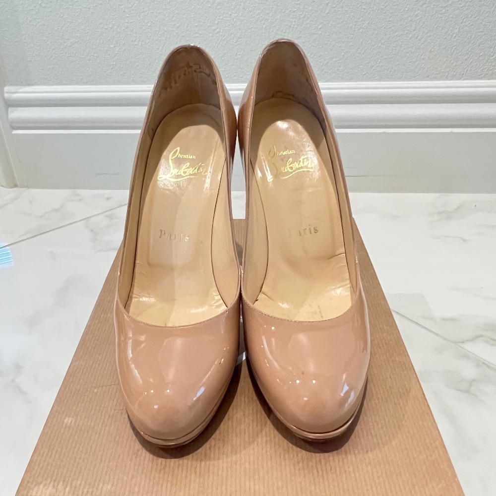 Christian Louboutin New Simple pump 120 size 37 in Nude Patent calf leather